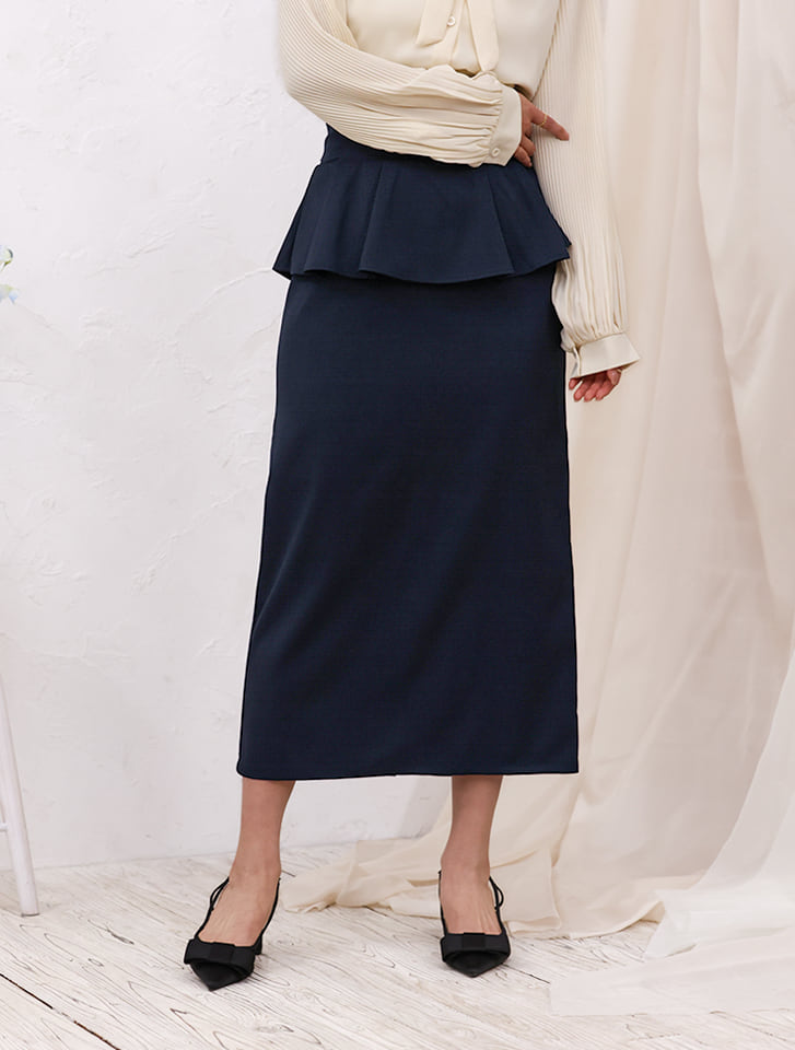 fifth 【cho____07セレクト】ファスナー付きペプラムナロースカート