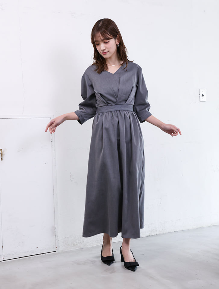 fifth 【cho____07セレクト】Vネックウエスト切替ワンピース | 人気