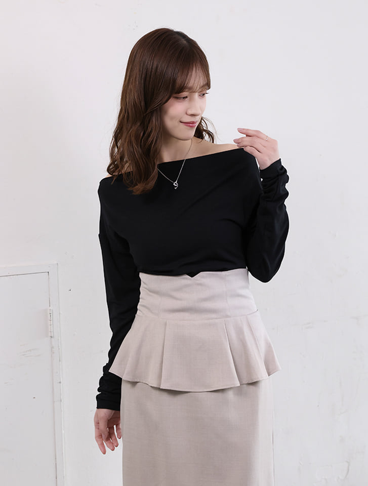 サイドギャザーレディーカットソー