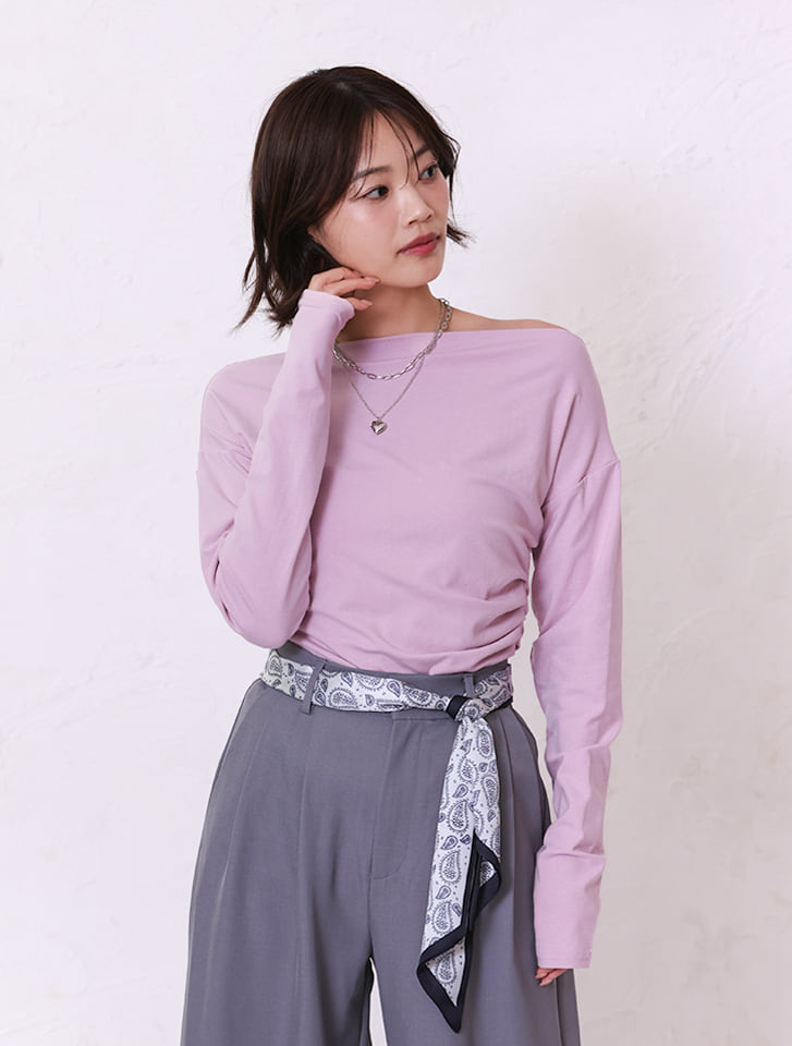 サイドギャザーレディーカットソー