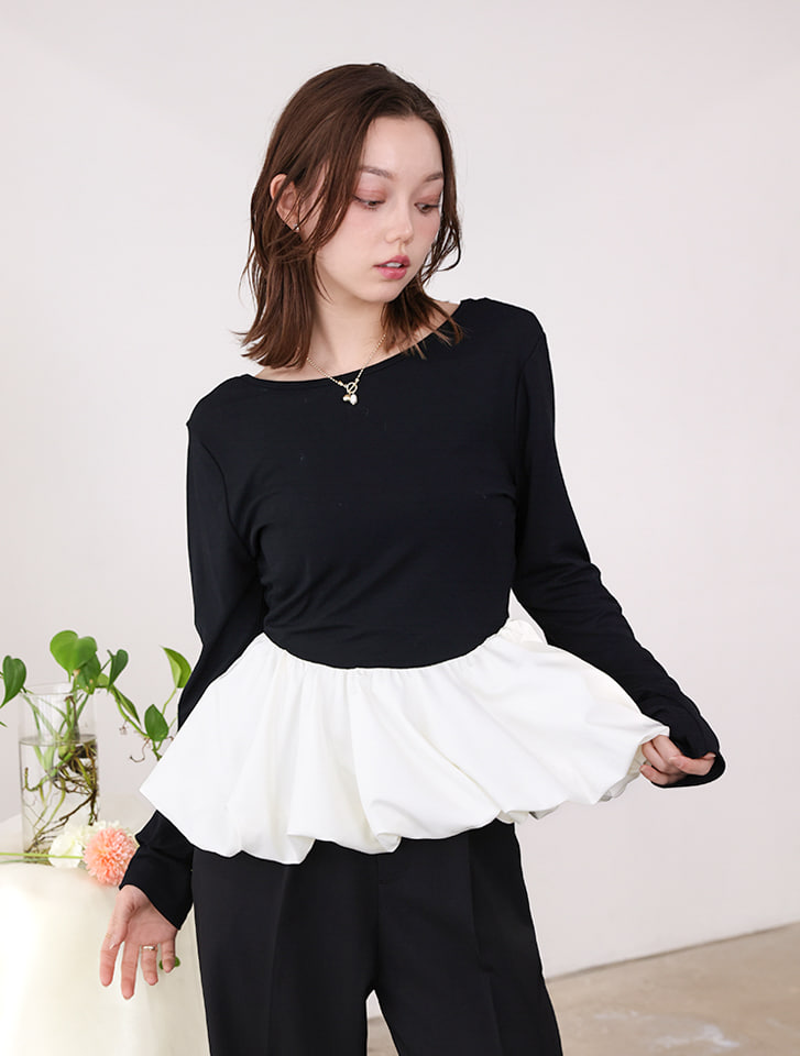 スムース天竺バルーンプルオーバー