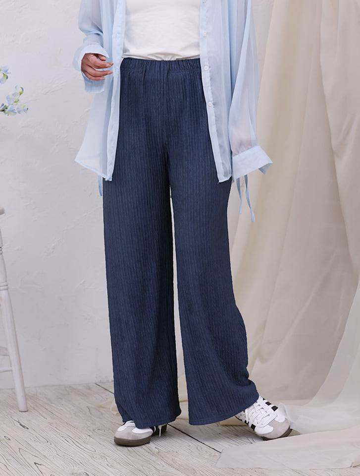 ブルー プリーツパンツ fifth リラックスプリーツパンツ | 人気レディースファッション通販