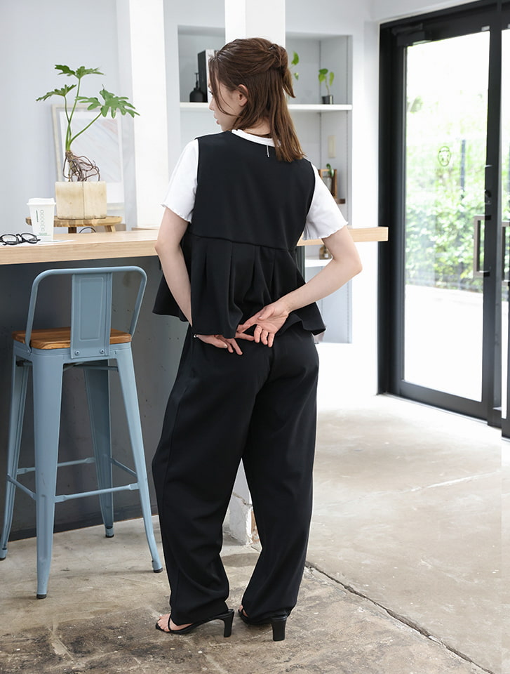 fifth 【2点セット】ペプラムジップベスト×パンツ | 人気レディース