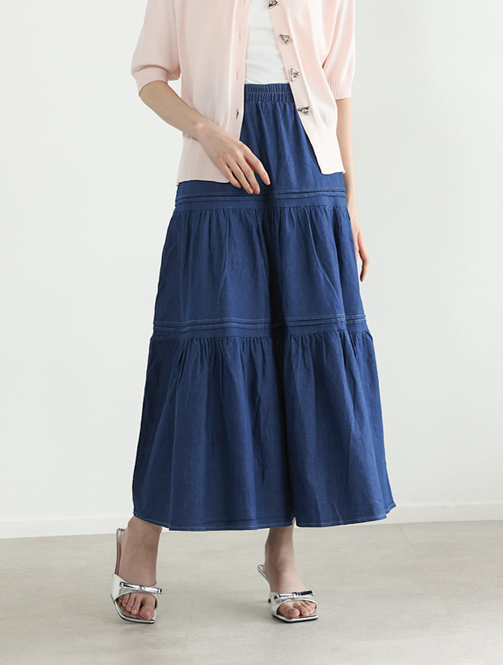 デニムティアードスカート