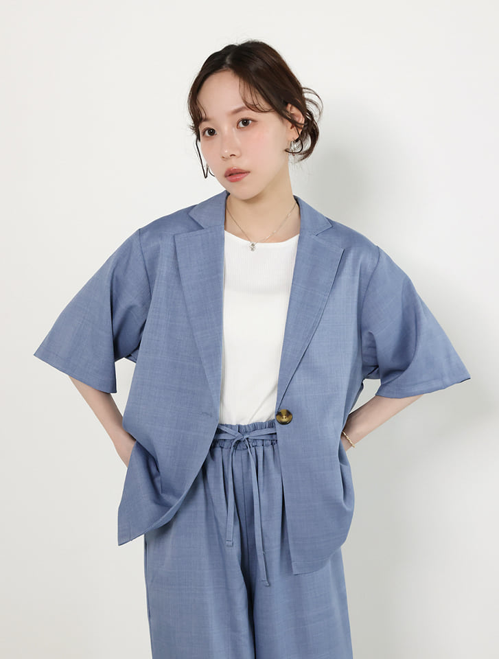 【kannaセレクト】 【2点セット】シングルジャケット×パンツセットアップ