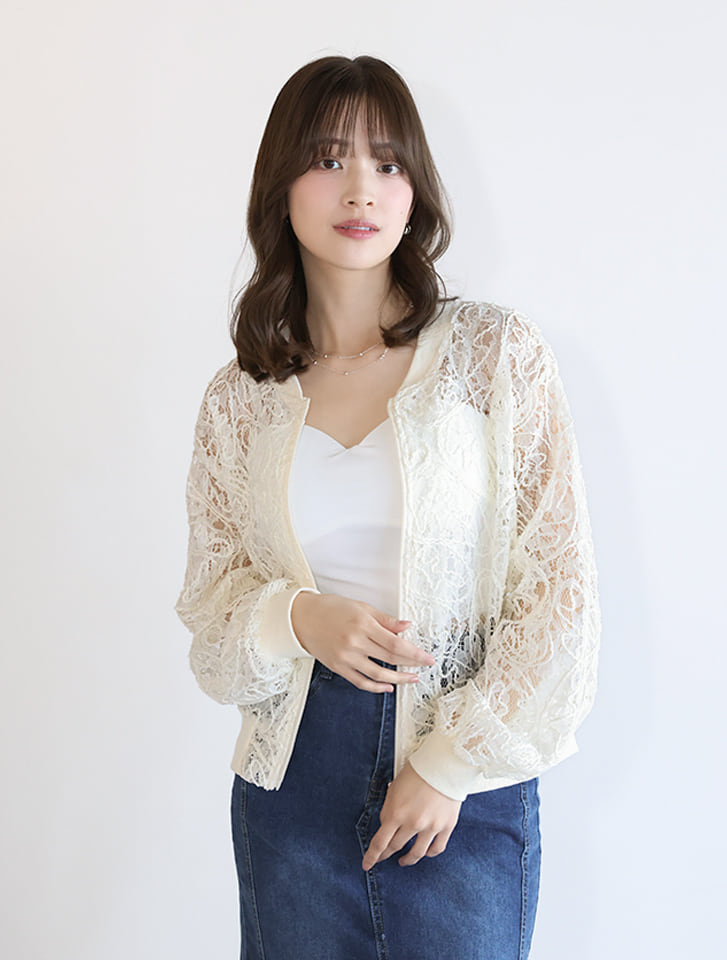 シアーレースブルゾン