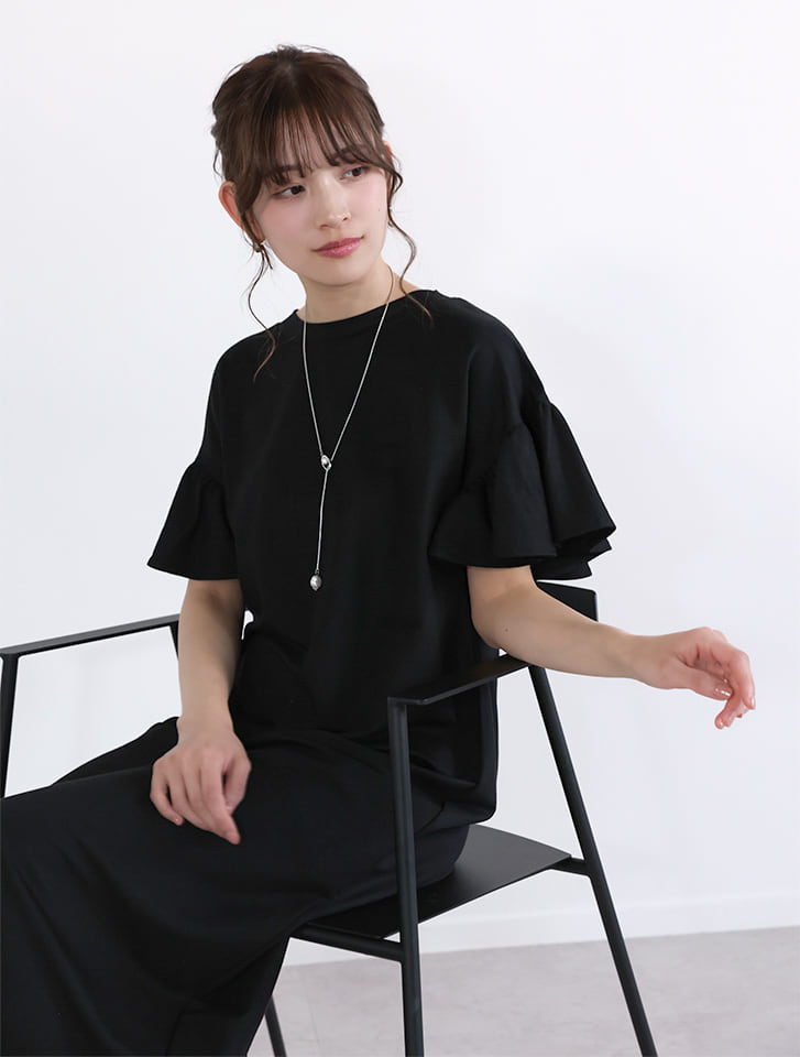 コーデセット　袖スリットリブトップス　ふりるワンピース fifth 【接触冷感】フリル袖スリットワンピース | 人気レディース