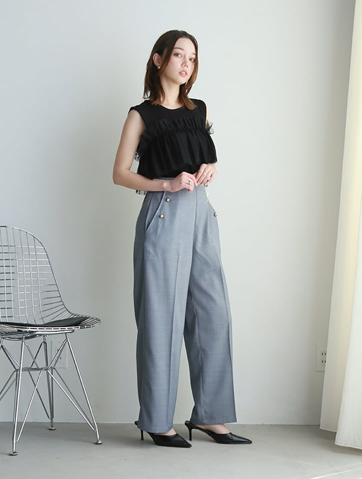 fifth 【kannaセレクト】サスペンダー付きワイドパンツ | 人気