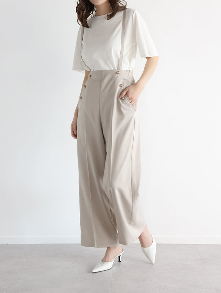 fifth 【kannaセレクト】サスペンダー付きワイドパンツ | 人気