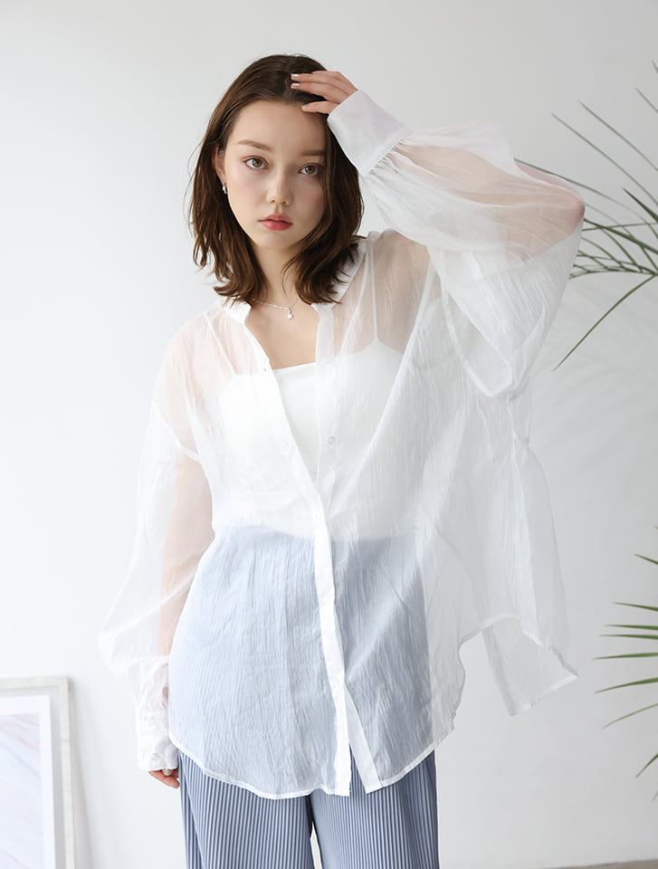 オーガンシアー前後2WAYリボンシャツ