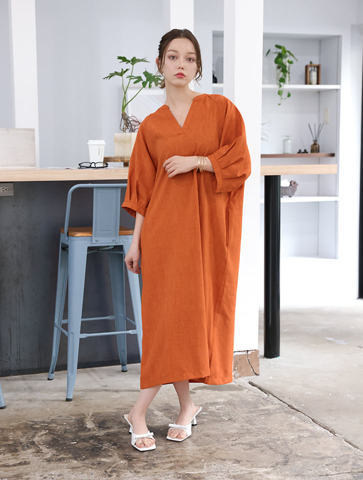 fifth 麻調キーネックワンピース | 人気レディースファッション通販
