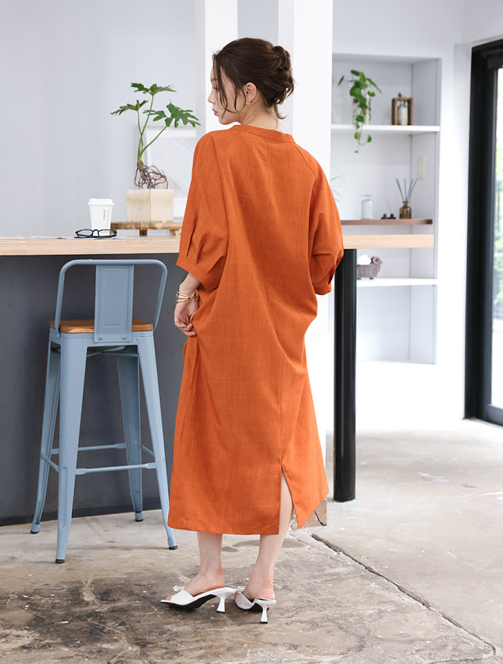 fifth 麻調キーネックワンピース | 人気レディースファッション通販