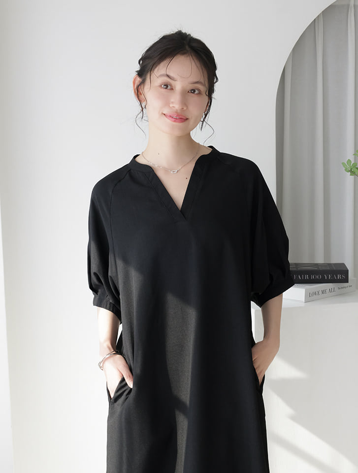 fifth 麻調キーネックワンピース | 人気レディースファッション通販