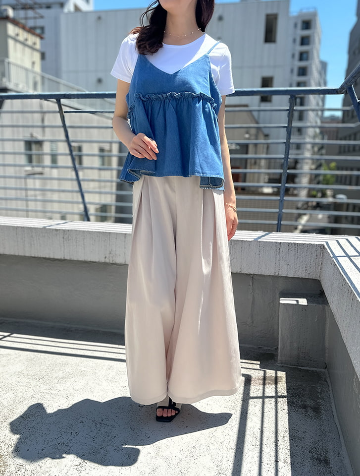 fifth 【2点セット】Tシャツ×デニムペプラムビスチェ | 人気レディース