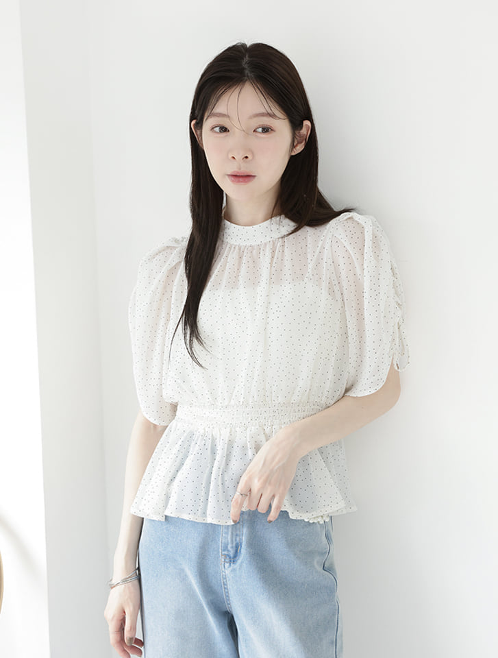 fifth 【narumiセレクト】ウエストシャーリングハイネックドット