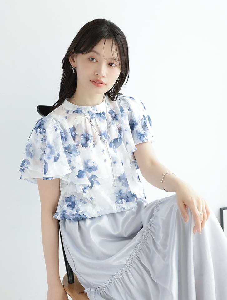 fifth ジャガード花柄プリントブラウス | 人気レディースファッション