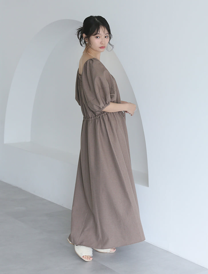 fifth 【shieセレクト】スクエアネック2wayパフスリーブワンピース