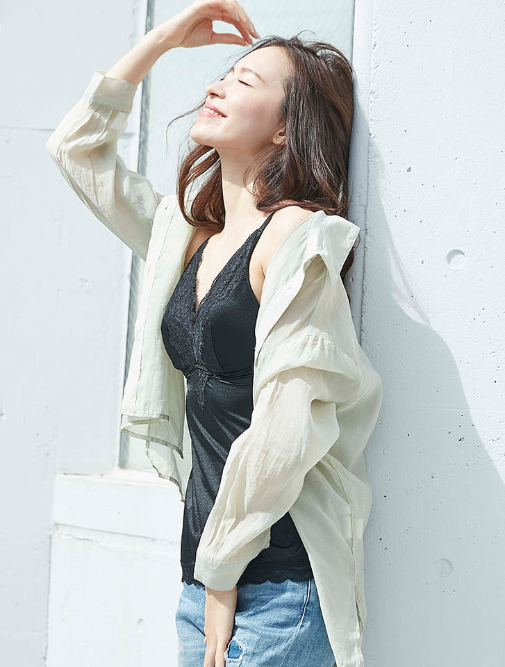 izumi BODY LABO カップ付きキャミソール 魅せるアウター
