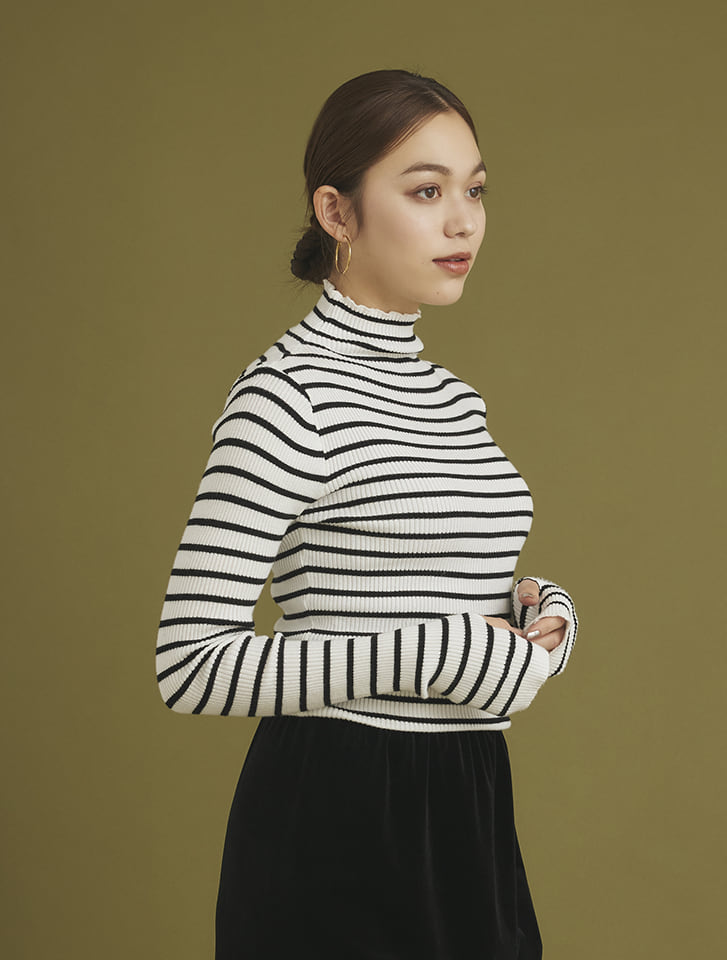 【美品】me ハイネックTシャツ オレンジ/グリーン ストライプ 4．1oz ドライアスレチックTシャツ ＜アダルト＞ 5900