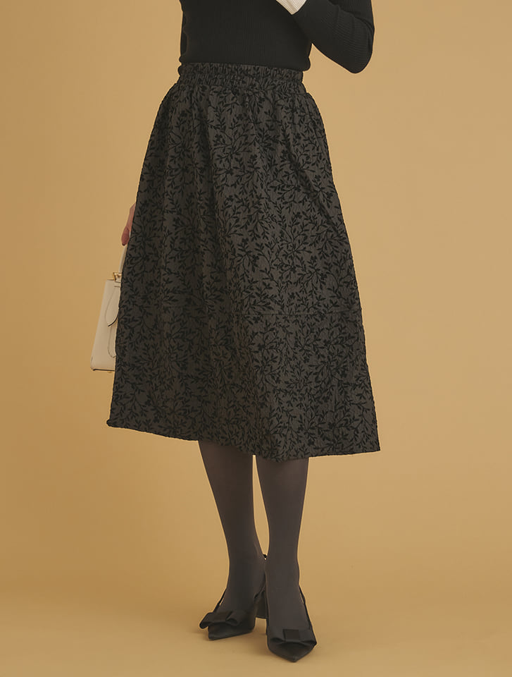 MIU MIU フラワープリント フレアスカート 38 洗える】ニュアンスフラワープリント フレア スカート
