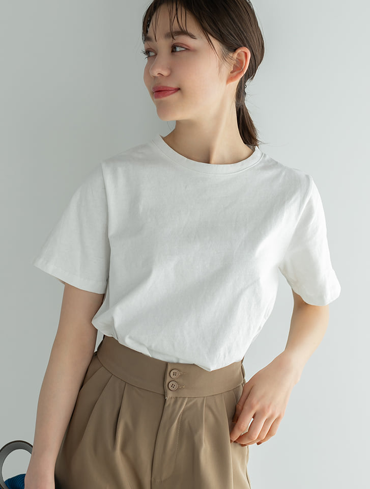 ANINE BING クルーネック長袖tシャツ マルチカラー SS25 セール】 ロゴ刺繍BIGリンガー半袖クルーネックTシャツ （T