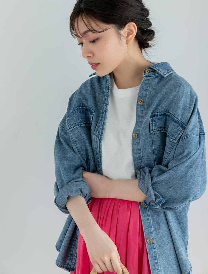 ニュアンスカラークルーネックTシャツ