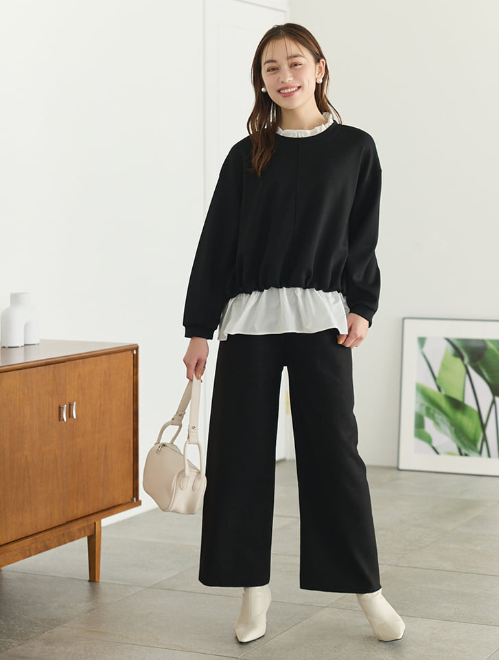 ショルダーバッグ・ポシェット Stitch Rounding Leather Bag Black キラ ターンロック ショルダーバッグ: レディース ショルダー