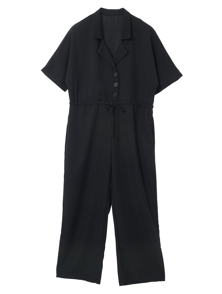 H96 シェリエ sheller 完売品 ドットシャツ　オールインワン　ブラック シェリエ sheller 完売品 ドットシャツ オールインワン ブラック