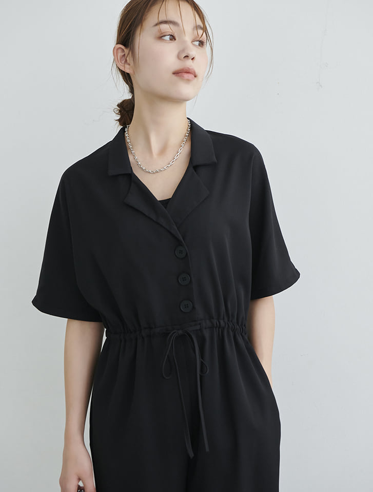 Edit Sheen 開襟シャツオールインワン | 人気レディースファッション