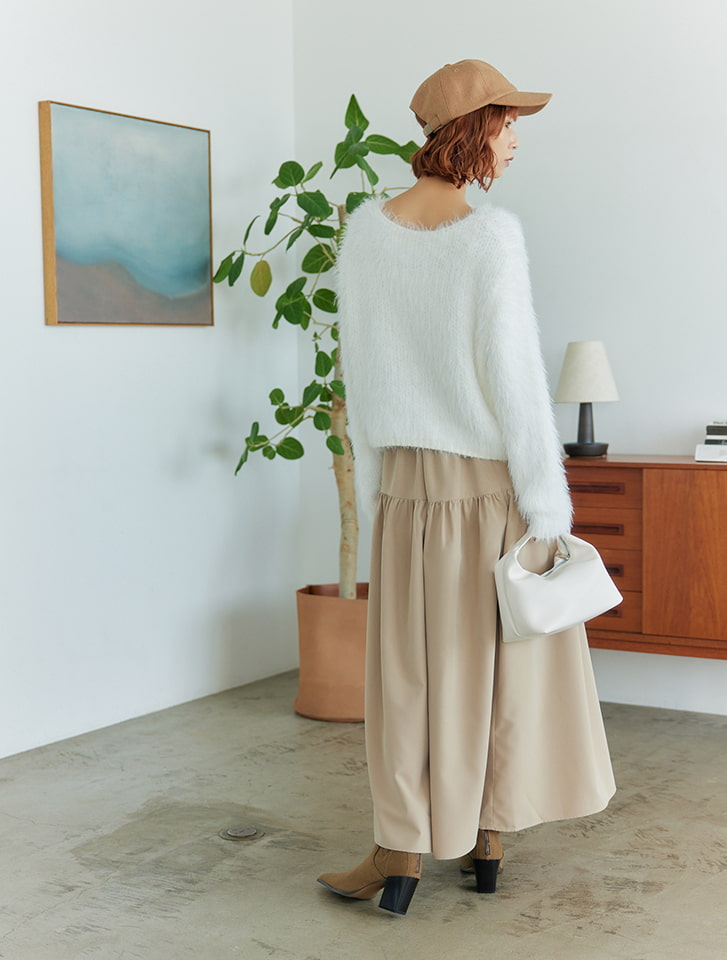 Edit Sheen 【SET UP対応】ティアード切り替えギャザーフレア