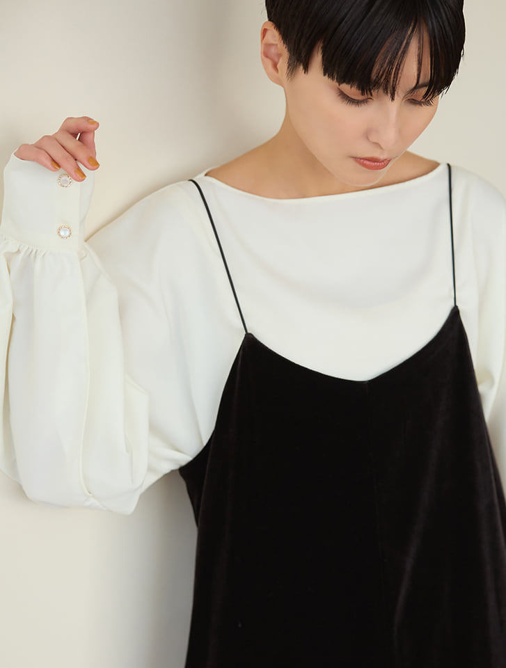 コルセット風ベロアストレッチドレス - 六本木ドレスショップ