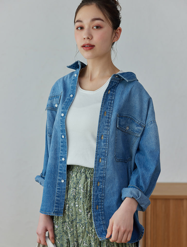 【R13/アールサーティーン】OVERSIZE DENIM SHIRT