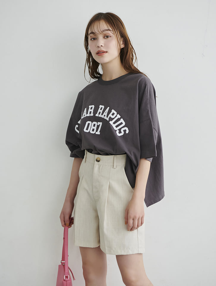 Edit Sheen 【SET UP対応】タック入りフレアショートパンツ