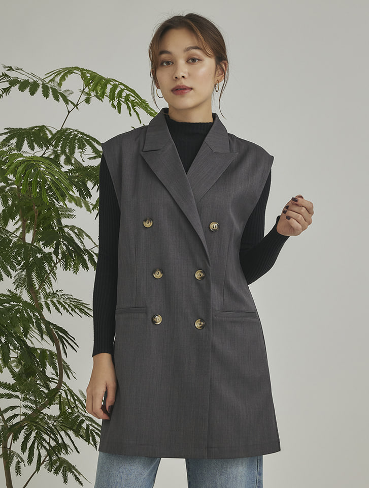 Edit Sheen ダブルボタンテーラードベスト | 人気レディース