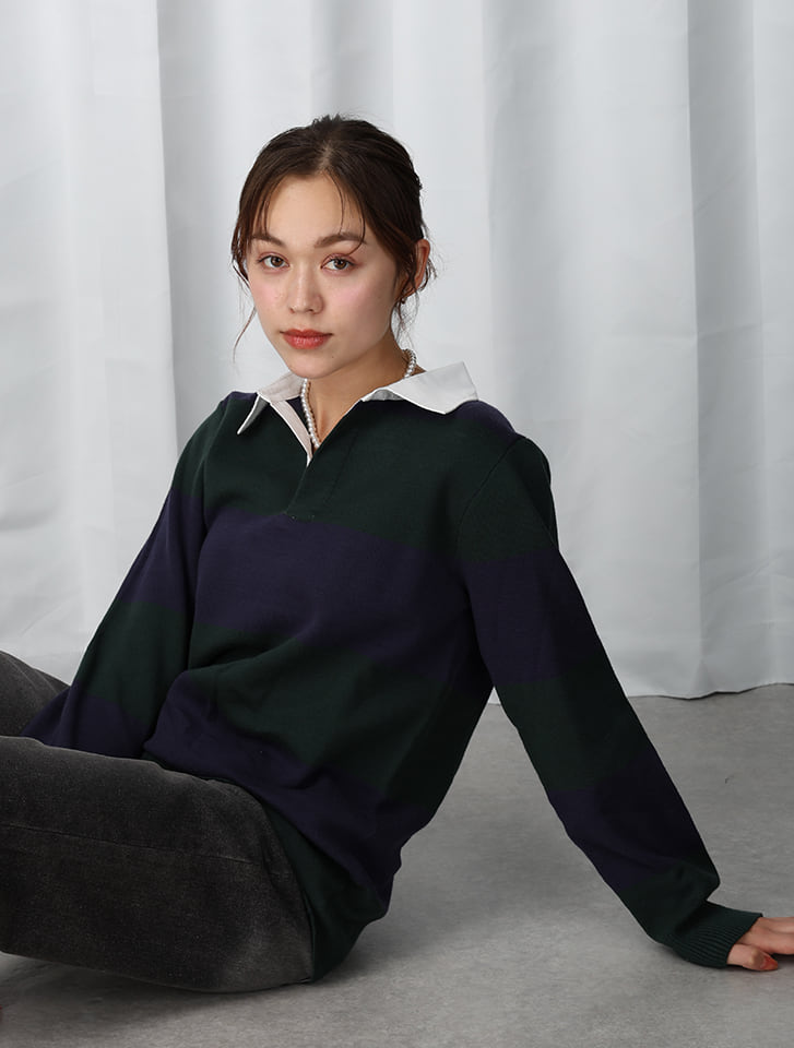 BEAUTY&YOUTH別注 NOUNLES ミニラガー ニットシャツ BEAUTY&YOUTH別注 NOUNLES ミニラガー ニットシャツ