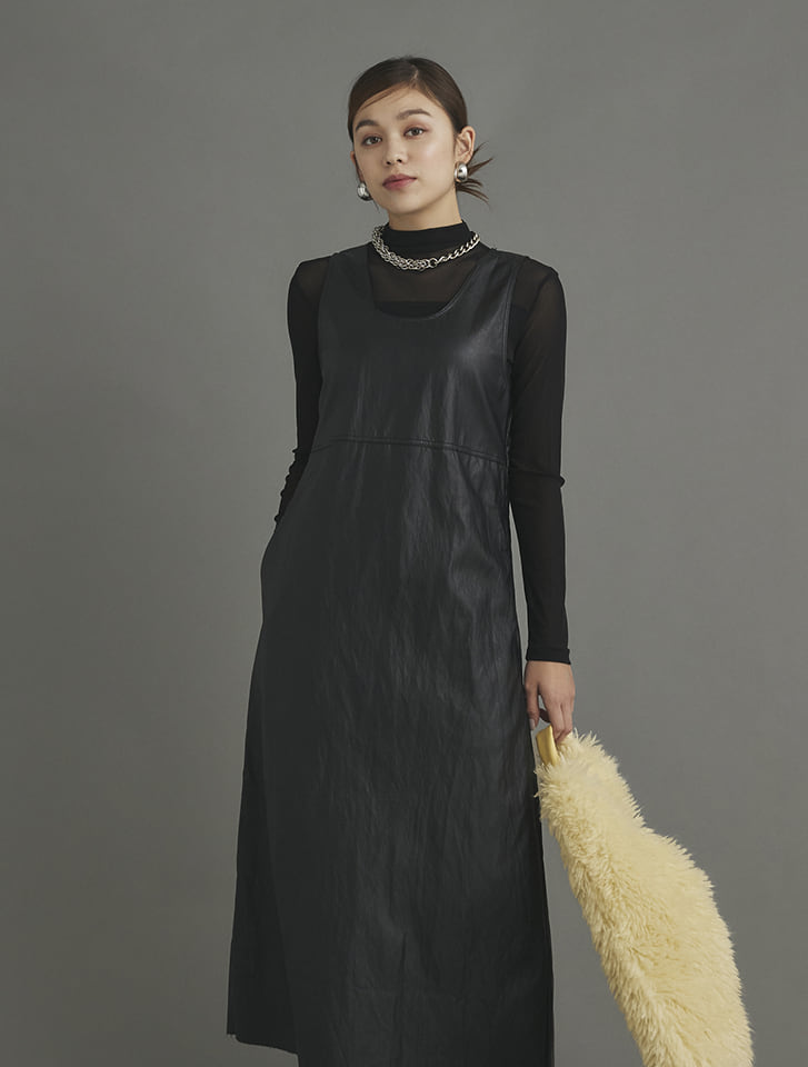 ear PAPILLONNER＊フェイクレザージャンスカ フェイクレザージャンスカ【SUM1 STYLE(スミスタイル)】 | ear