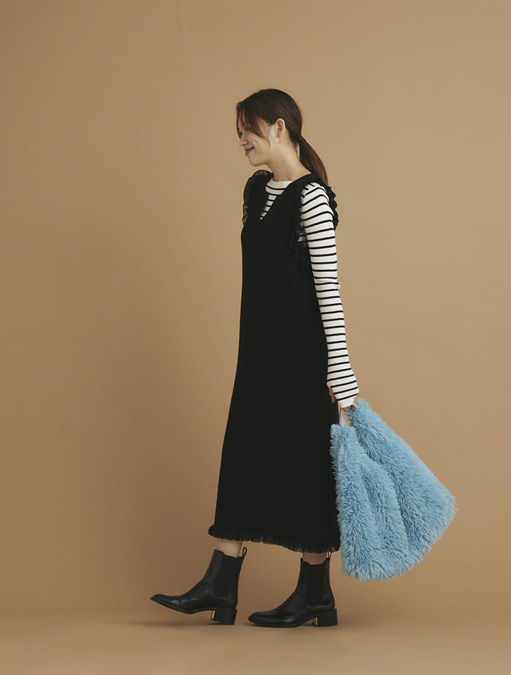 Edit Sheen フリルデザインニットワンピース | 人気レディース