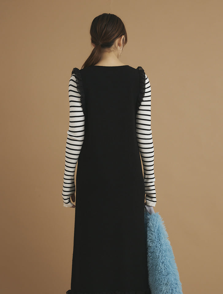 Edit Sheen フリルデザインニットワンピース | 人気レディース