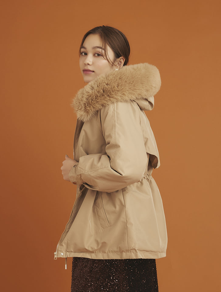 ENBA エンパ　青色ファーコート ショート丈 AZUL BY MOUSSY | ファーショートコート (コート ) |SHEL'TTER