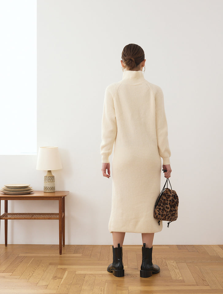 Edit Sheen ハーフジップニットワンピース | 人気レディース