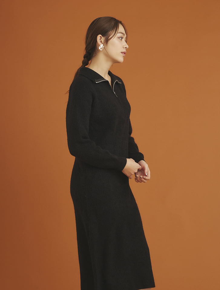 セットアップ ハーフZIPベスト+ニットワンピース z196 emmi｜ベスト×ハーフジップニットワンピース | Rakuten Fashion