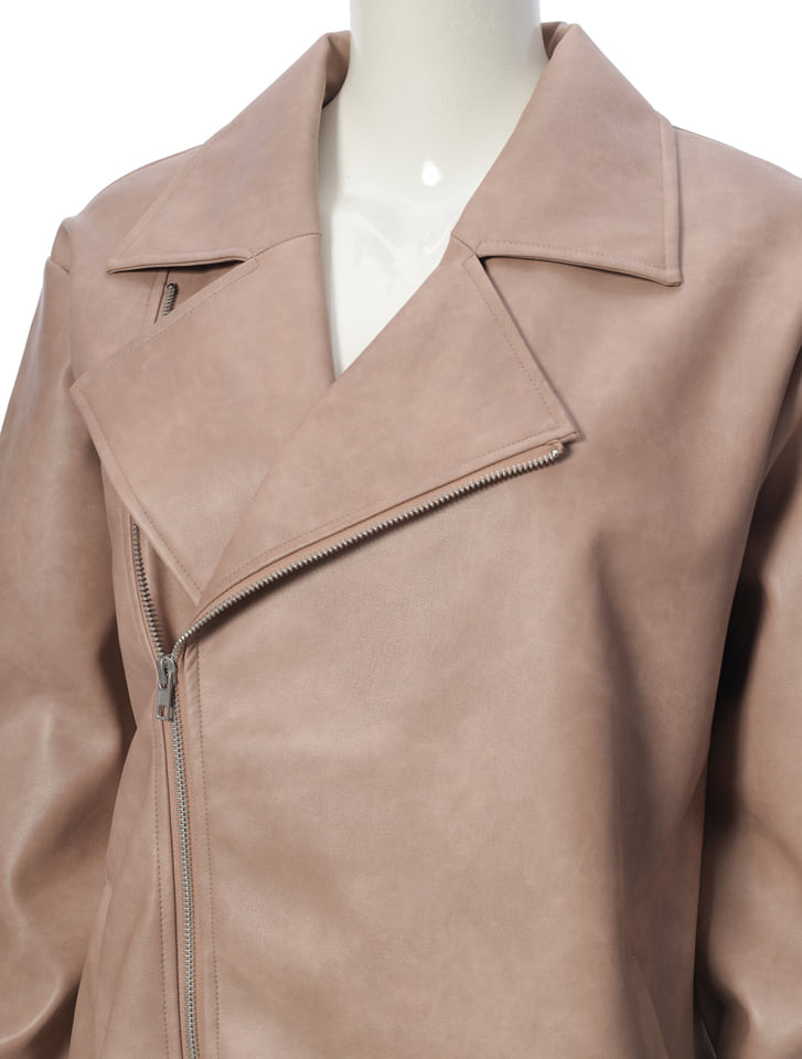 Darich スタジャン オーバーサイズ モカ チェック フェイクレザー セール】程よくリラックス感のあるデザイン。オーバーサイズ