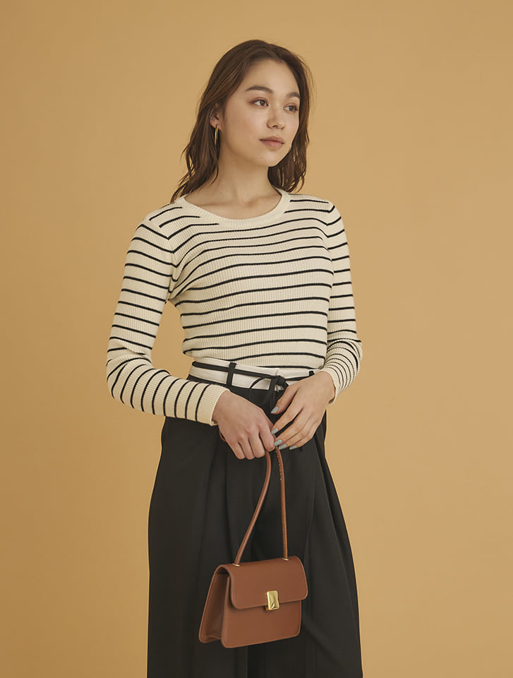 HERMES ブラック リブ編み クルーネックセーター2025 SS HERMES ブラック リブ編み クルーネックセーター2025 SS HERMES