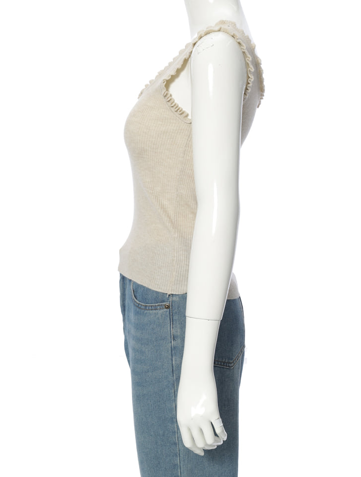 Eaphi アイボリー ありがたい フリルタンクトップ 