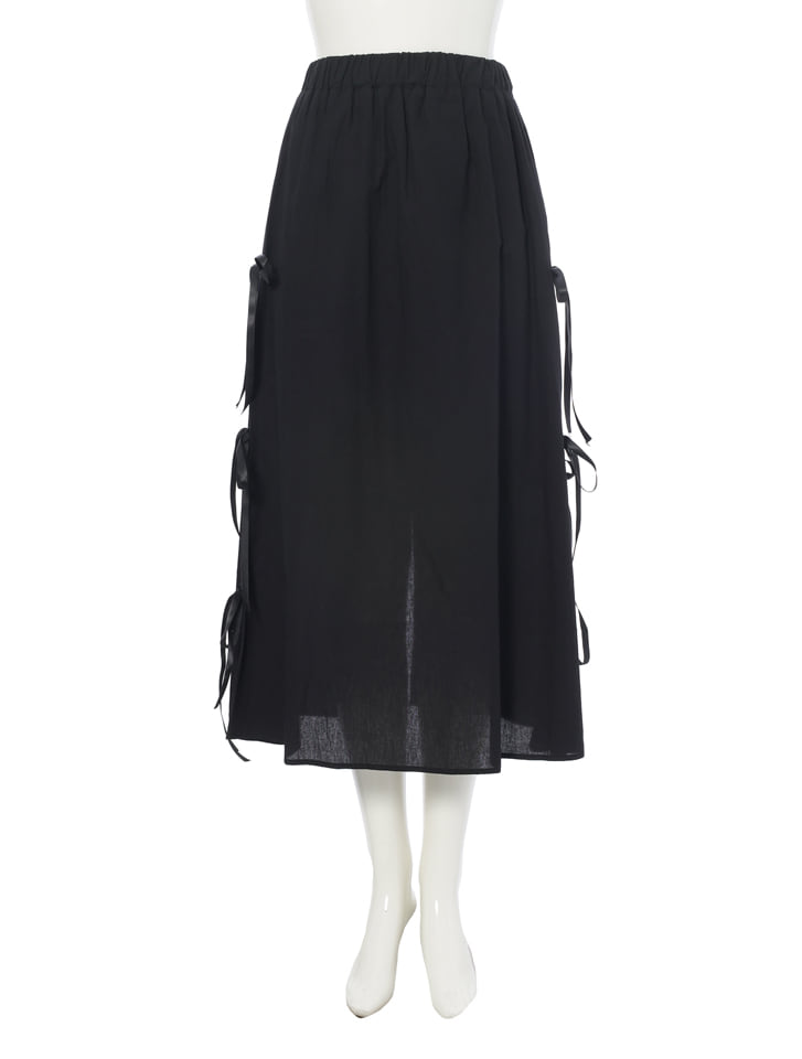 stina / black ribbon wrap skirt / black