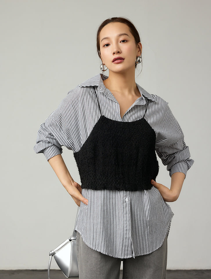 Edit Sheen 【SET UP対応】オパールフリンジキャミソールビスチェ