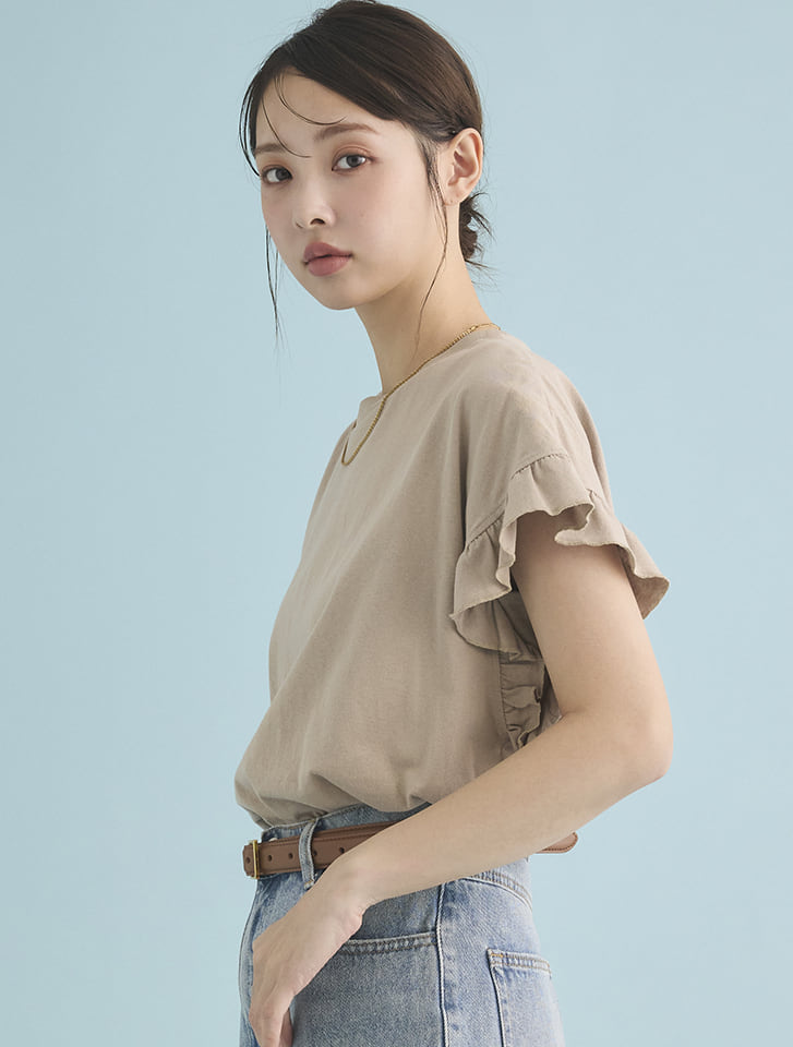 Edit Sheen 袖フリルTシャツ | 人気レディースファッション通販