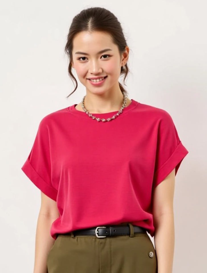 折り返しデザインTシャツ