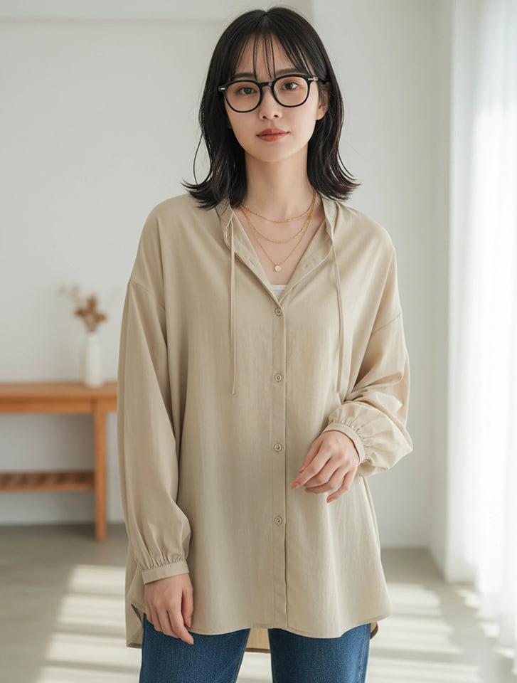 Edit Sheen 抜き襟デザインブラウス | 人気レディースファッション通販