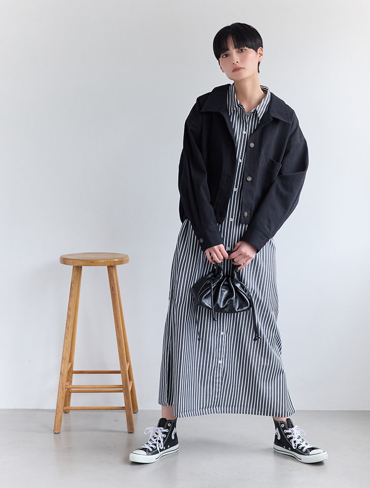 Edit Sheen ストライプシャツロングワンピース | 人気レディース Edit Sheen ストライプシャツロングワンピース | 人気レディース